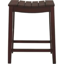 Bar Stools & Counter Height Stools-Kirkland's Home Red Mahogany Saddle Seat Counter Stools, Set Of 2 Brown