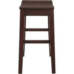 Bar Stools & Counter Height Stools-Kirkland's Home Red Mahogany Saddle Seat Counter Stools, Set Of 2 Brown