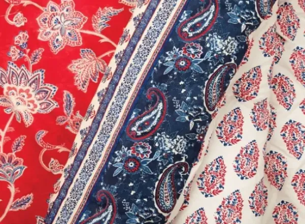 Comforters-Kirkland's Home Red Navy Marbella King 5-Pc. Comforter Set Red/Blue