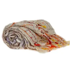Blankets & Throws-Kirkland's Home Red Primitive Squares Handloomed Throw Blanket Red/Tan/Yellow
