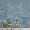 Wall Murals & Wall Decals-Kirkland's Home Regent Gray Floral Peel And Stick Wall Mural Blue