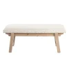 Benches & Ottomans-Kirkland's Home Remi Stripe Upholstered Bench Ivory/Gray
