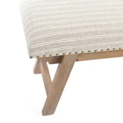 Benches & Ottomans-Kirkland's Home Remi Stripe Upholstered Bench Ivory/Gray