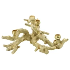 Candle Holders-Kirkland's Home Resin Coral Candle Holder Gold