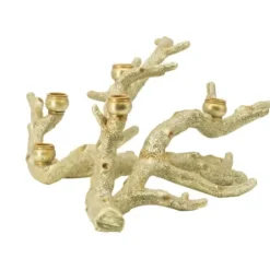 Candle Holders-Kirkland's Home Resin Coral Candle Holder Gold