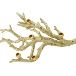 Candle Holders-Kirkland's Home Resin Coral Candle Holder Gold