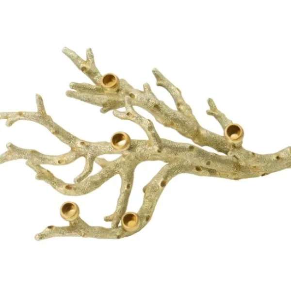 Candle Holders-Kirkland's Home Resin Coral Candle Holder Gold
