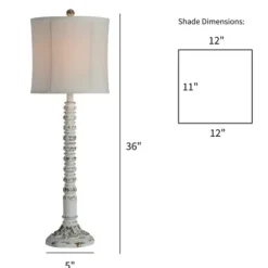 Buffet Lamps-Kirkland's Home Resin Distressed Spindle Buffet Lamp White