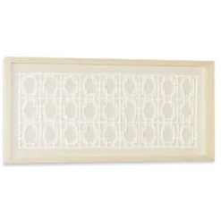 Wall Plaques-Kirkland's Home Reyka Shadowbox Framed Wall Plaque Tan/White