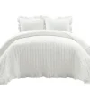 Quilts-Kirkland's Home Reyna Ruffle 3-Pc. Full/Queen Quilt Set White