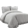 Duvets-Kirkland's Home Reyna Ruffle 3-Pc. King Duvet Set Gray