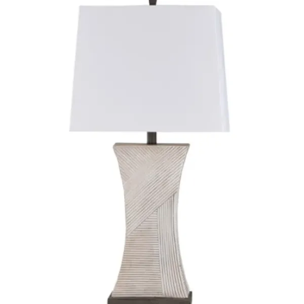 Table Lamps-Kirkland's Home Ribbed Concave Table Lamp White