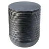 Accent & End Tables-Kirkland's Home Ribbed Gun Metal Black Drum Accent Table