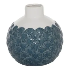 Vases-Kirkland's Home Ribbed Teardrop Vases, Set Of 2 White
