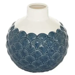 Vases-Kirkland's Home Ribbed Teardrop Vases, Set Of 2 White