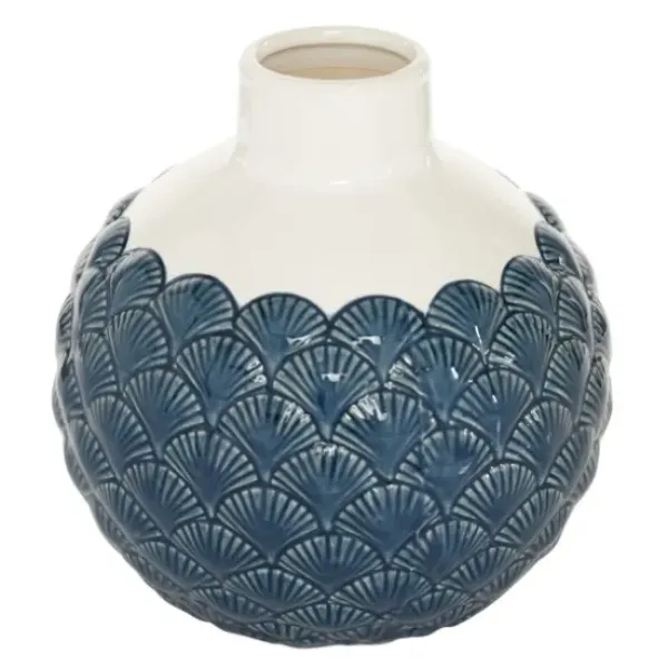 Vases-Kirkland's Home Ribbed Teardrop Vases, Set Of 2 White