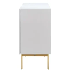 Cabinets & Sideboards-Kirkland's Home Ribbed Wood Sideboard Cabinet White