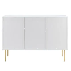 Cabinets & Sideboards-Kirkland's Home Ribbed Wood Sideboard Cabinet White