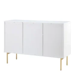 Cabinets & Sideboards-Kirkland's Home Ribbed Wood Sideboard Cabinet White