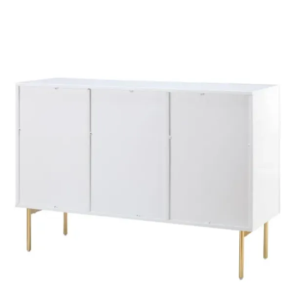 Cabinets & Sideboards-Kirkland's Home Ribbed Wood Sideboard Cabinet White