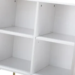 Cabinets & Sideboards-Kirkland's Home Ribbed Wood Sideboard Cabinet White