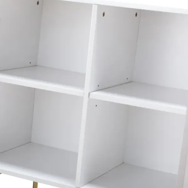 Cabinets & Sideboards-Kirkland's Home Ribbed Wood Sideboard Cabinet White