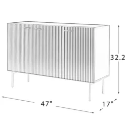 Cabinets & Sideboards-Kirkland's Home Ribbed Wood Sideboard Cabinet White