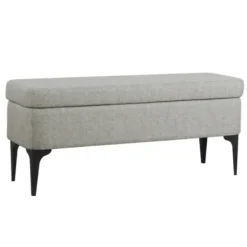 Benches & Ottomans-Kirkland's Home Ricardo Woven Storage Bench Gray
