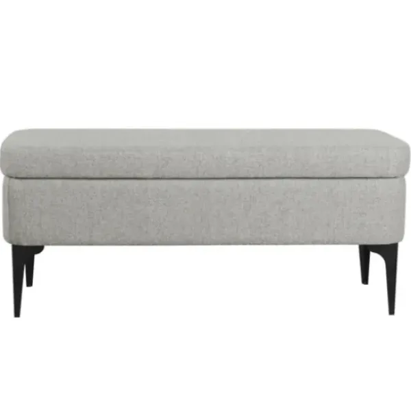 Benches & Ottomans-Kirkland's Home Ricardo Woven Storage Bench Gray