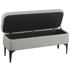 Benches & Ottomans-Kirkland's Home Ricardo Woven Storage Bench Gray