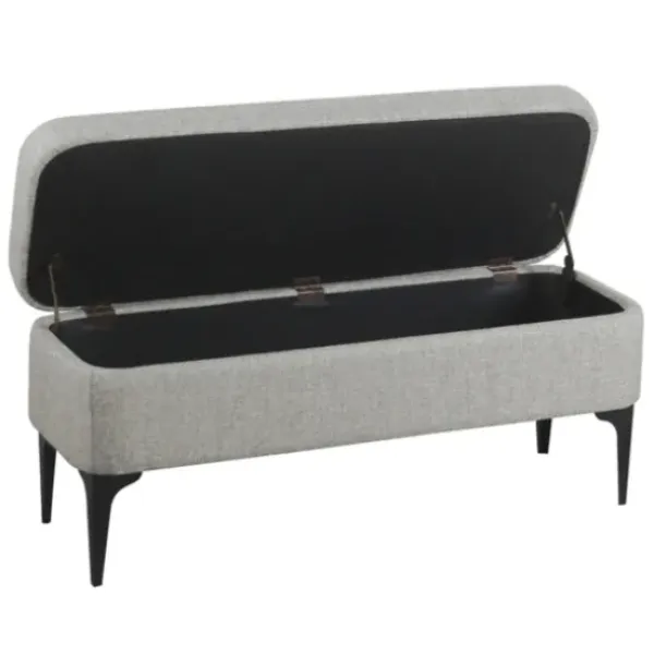 Benches & Ottomans-Kirkland's Home Ricardo Woven Storage Bench Gray