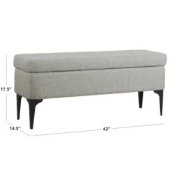 Benches & Ottomans-Kirkland's Home Ricardo Woven Storage Bench Gray
