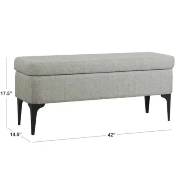 Benches & Ottomans-Kirkland's Home Ricardo Woven Storage Bench Gray