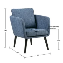 Accent Chairs-Kirkland's Home Rich Back Pillow Accent Chair Blue