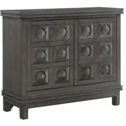 Cabinets & Sideboards-Kirkland's Home Rich Dimensional Panel Cabinet Gray