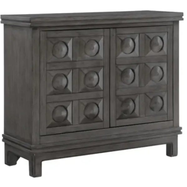 Cabinets & Sideboards-Kirkland's Home Rich Dimensional Panel Cabinet Gray