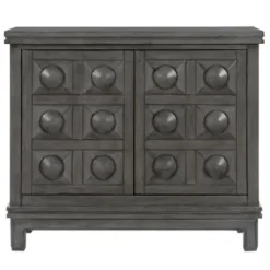 Cabinets & Sideboards-Kirkland's Home Rich Dimensional Panel Cabinet Gray