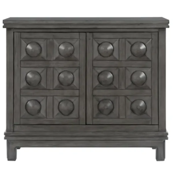 Cabinets & Sideboards-Kirkland's Home Rich Dimensional Panel Cabinet Gray