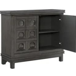 Cabinets & Sideboards-Kirkland's Home Rich Dimensional Panel Cabinet Gray