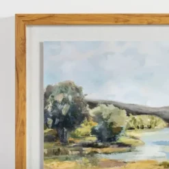 Framed Art-Kirkland's Home River Landscape Framed Art Print Green/Blue