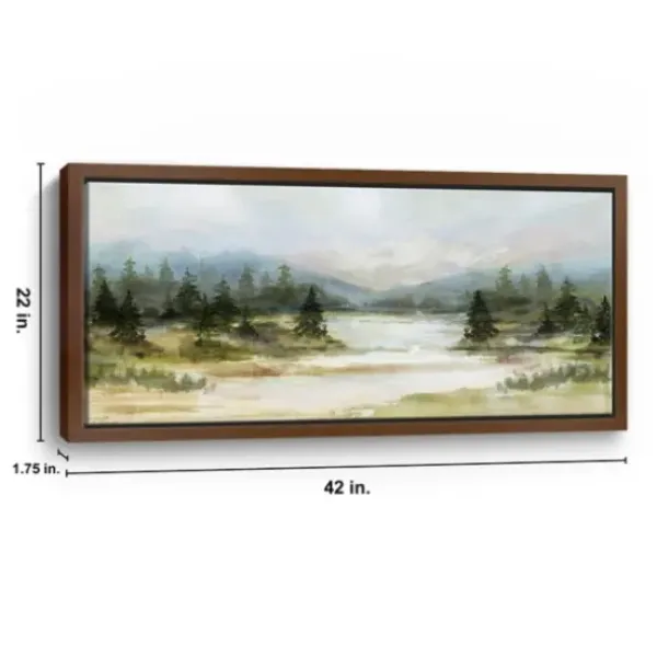 Framed Art-Kirkland's Home River View Framed Canvas Art Print White/Green