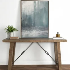 Console Tables-Kirkland's Home Roane Gray Reclaimed Pine Console Table