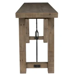 Console Tables-Kirkland's Home Roane Gray Reclaimed Pine Console Table