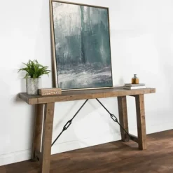 Console Tables-Kirkland's Home Roane Gray Reclaimed Pine Console Table