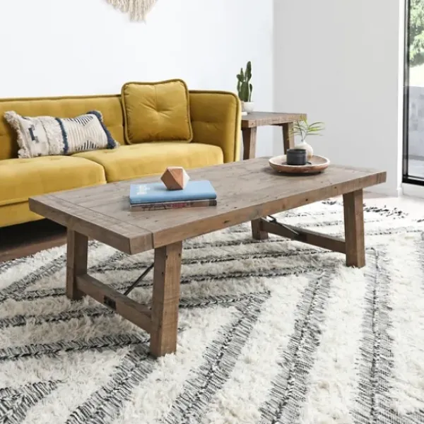 Coffee Tables-Kirkland's Home Roane Gray Reclaimed Pine Coffee Table