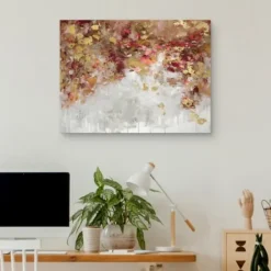 Canvas Art-Kirkland's Home Robbins Charmed Gold Canvas Art Print Red/Gold/Gray