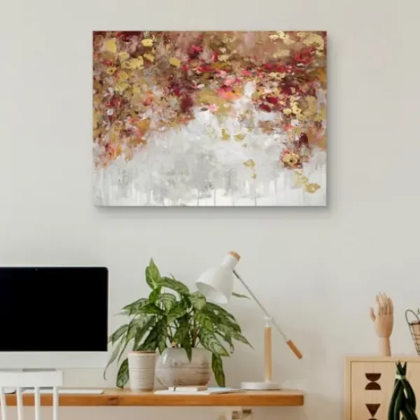 Canvas Art-Kirkland's Home Robbins Charmed Gold Canvas Art Print Red/Gold/Gray
