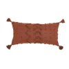 Pillows-Kirkland's Home Roberta Rust Pom Pom Tassel Lumbar Pillow Red