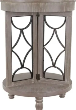 Accent & End Tables-Kirkland's Home Roberta Wood Decorative Metal Accent Table Gray