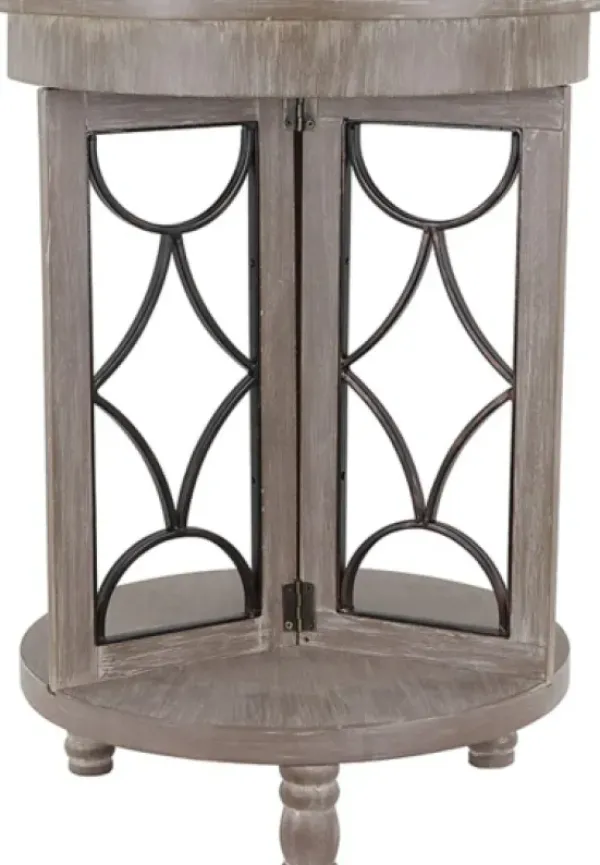 Accent & End Tables-Kirkland's Home Roberta Wood Decorative Metal Accent Table Gray